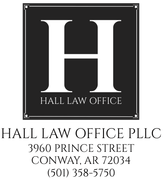 Logo for Hall Law Office with black square, white 