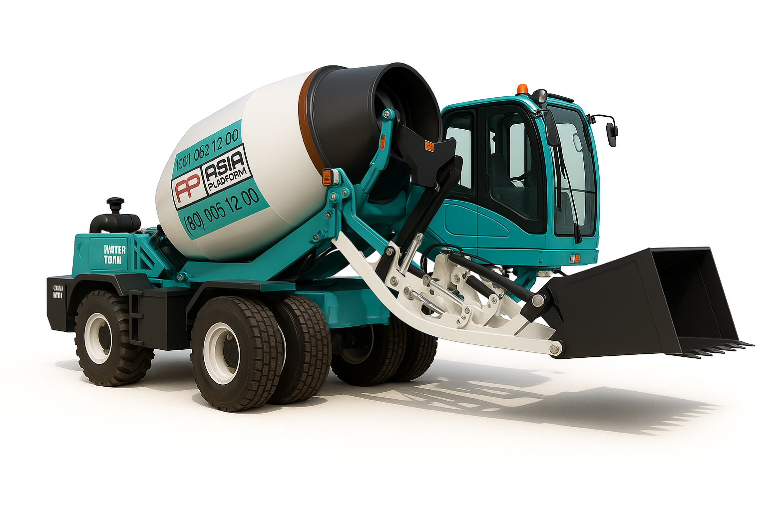 Self-loading concrete mixer truck for construction and concrete supply in Dubai UAE