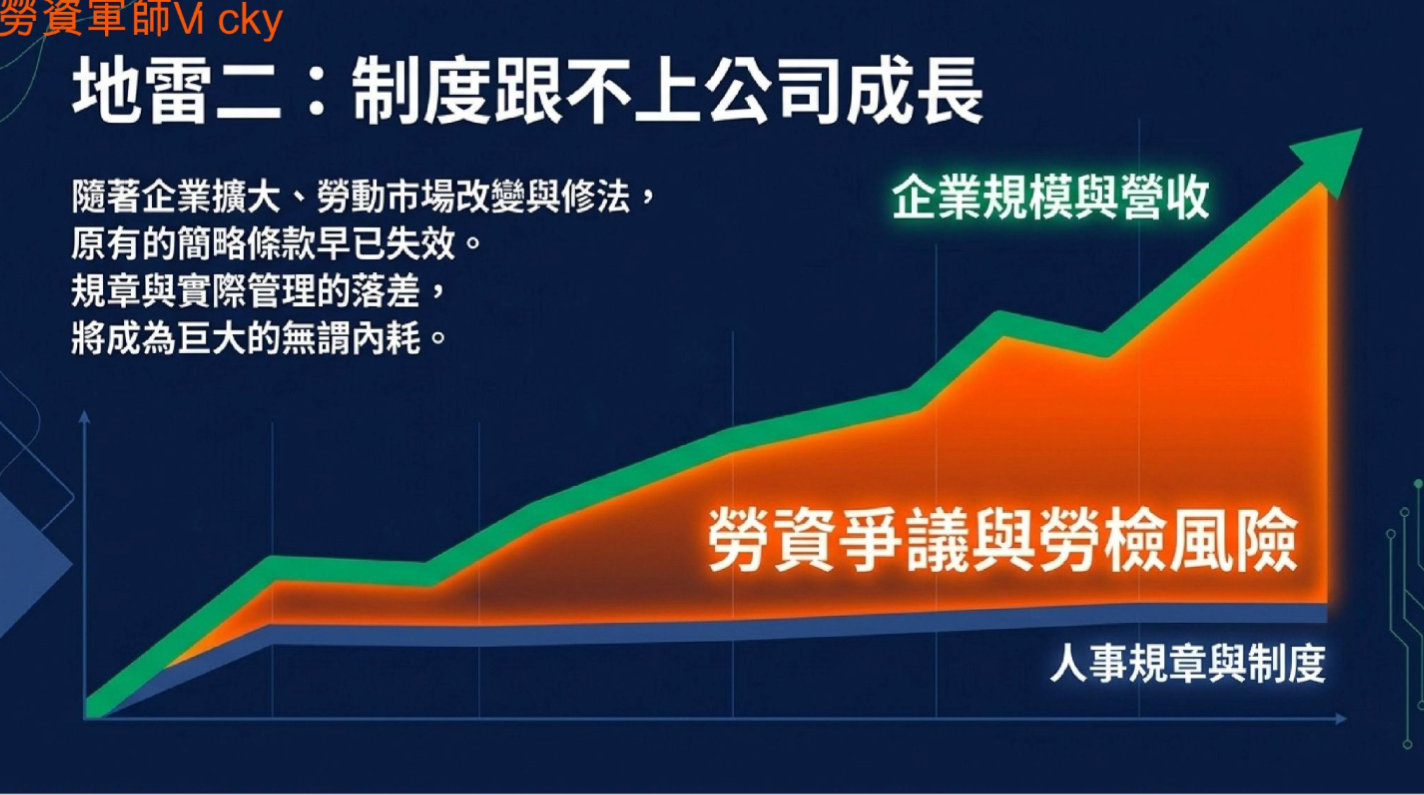 工作規則多年未更新，可能讓制度跟不上公司成長