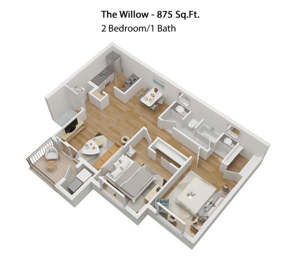 The Crossings Apts 2 bedrm 1 bath