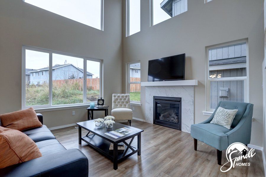 Spinell Homes | New Custom Homes | Anchorage Alaska | Fire Place | Chimney |  Mantle |