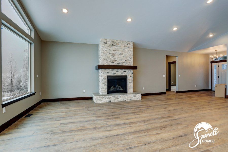 Spinell Homes | New Custom Homes | Anchorage Alaska | Fire Place | Chimney |  Mantle |