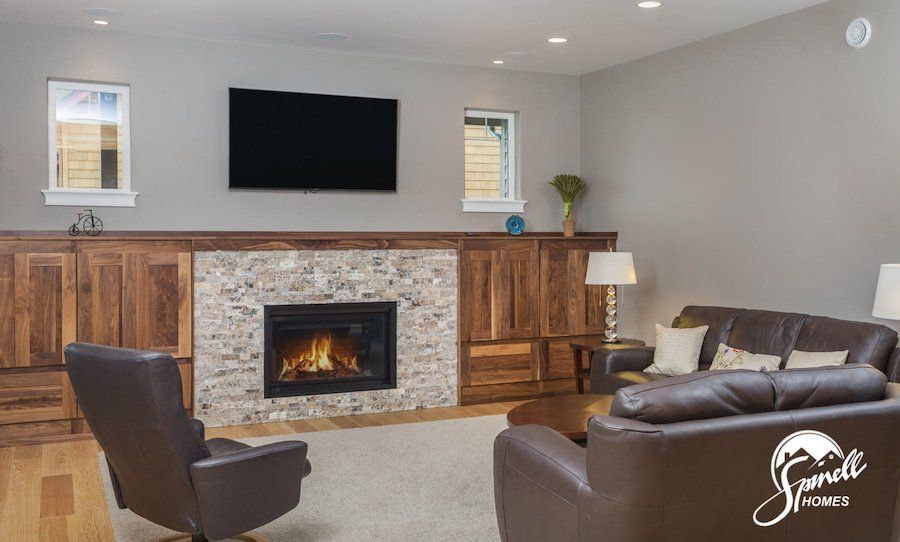 Spinell Homes | New Custom Homes | Anchorage Alaska | Fire Place | Chimney |  Mantle |