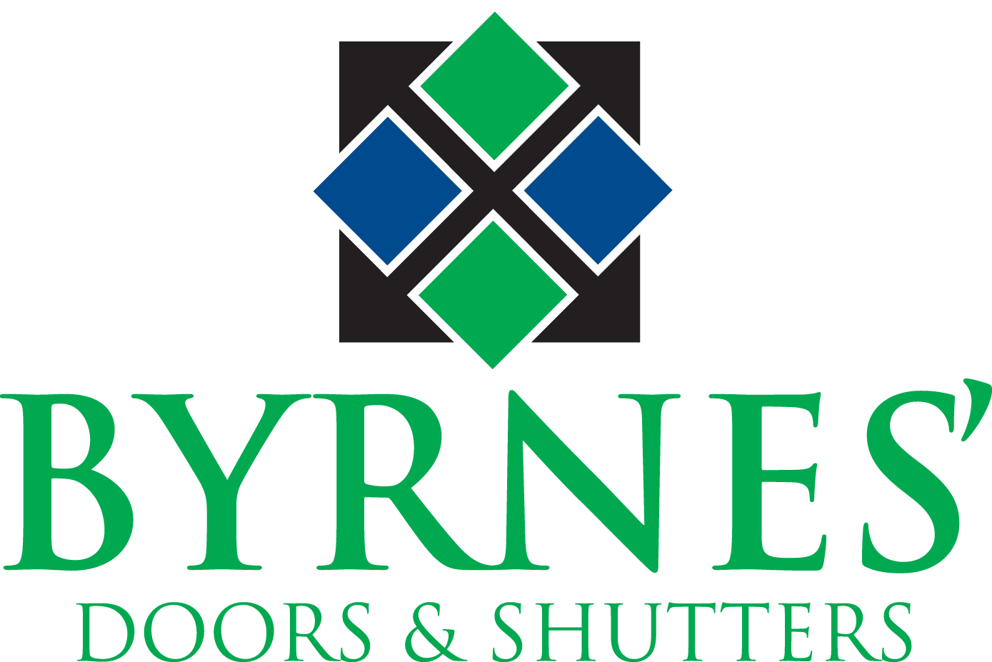 A logo for byrne 's doors and shutters