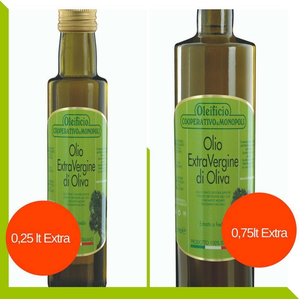 bottiglie di olio di oliva di puglia