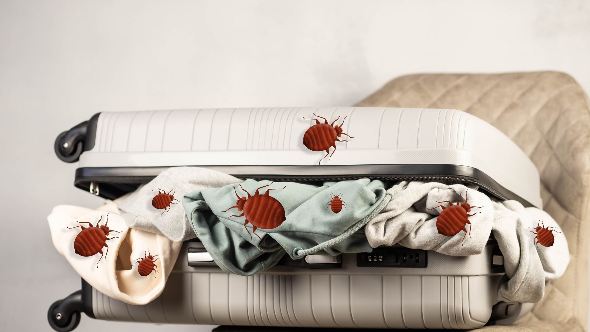 A suitcase that is full of bed bugs. A suitcase that is full of bed bugs.