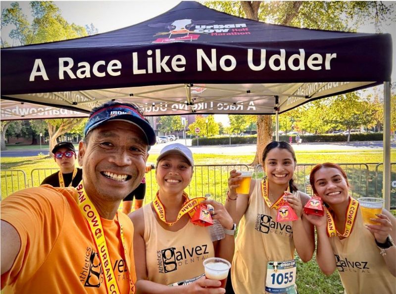Team selfie at half marathon