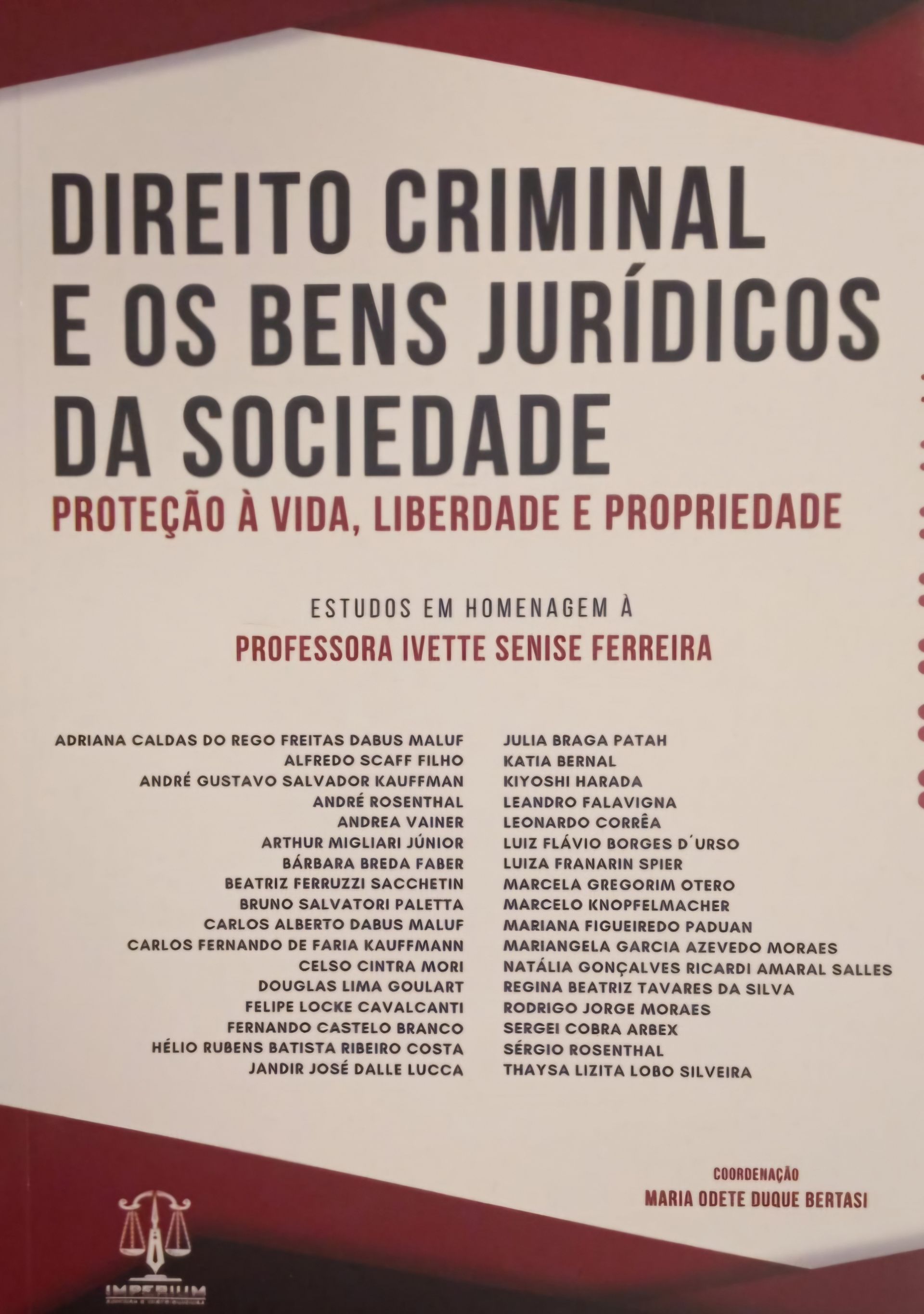 Capa — Direito criminal e os bens jurídicos da sociedade