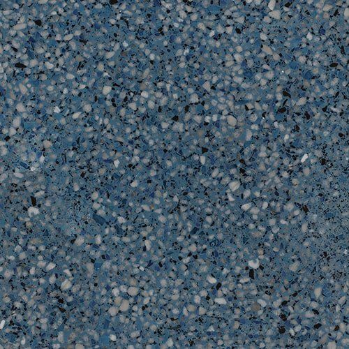 A close up of a blue granite counter top