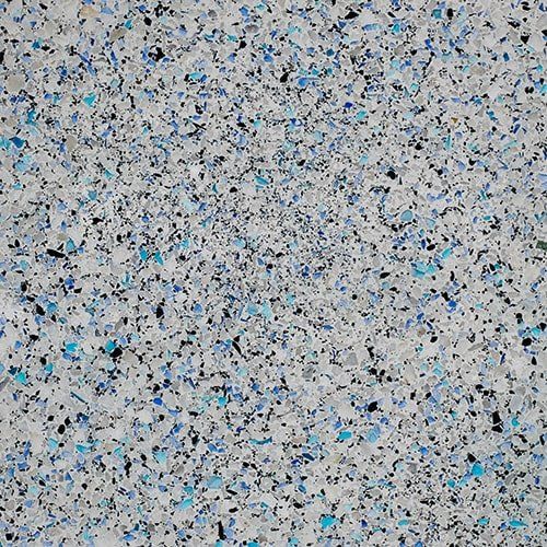A close up of a white and blue granite texture.
