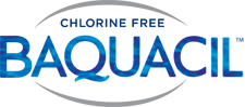 The logo for baquacil is a chlorine free product.