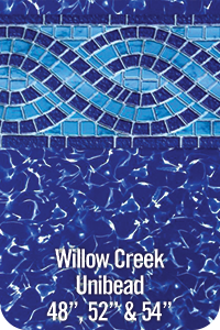 A picture of a pool that says willow creek unibead