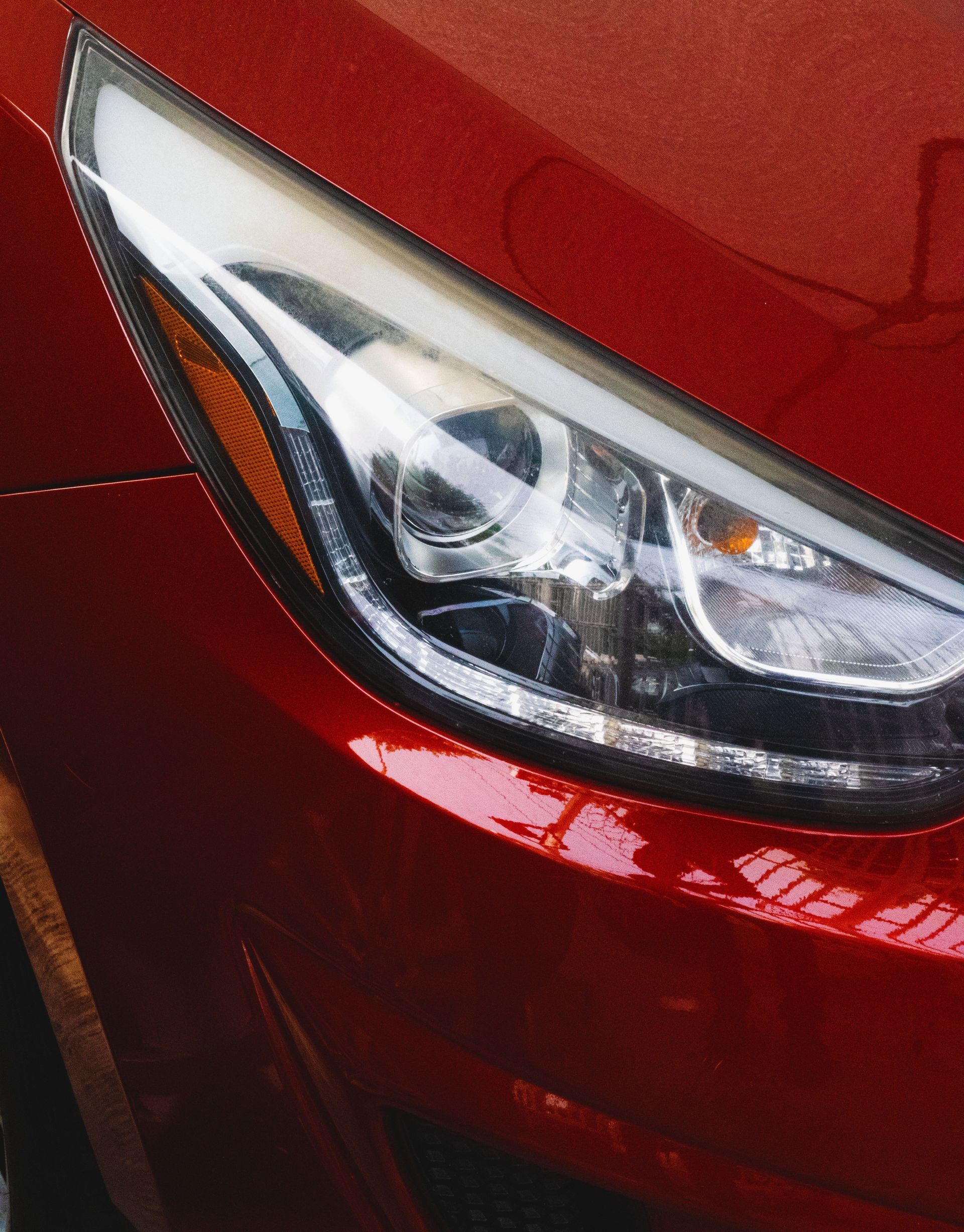 Headlight with UV coating applied