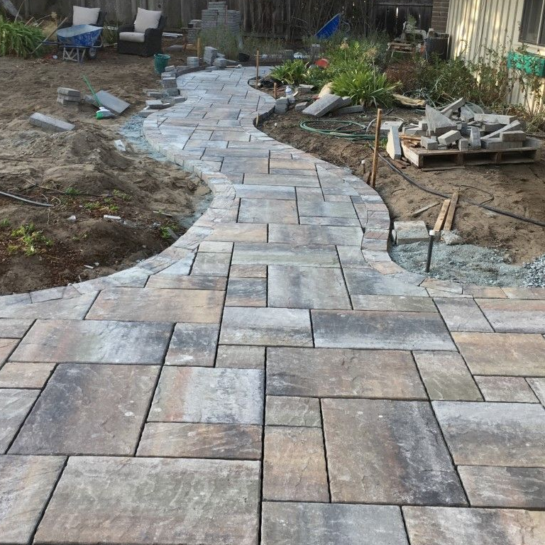 concrete paver under construction