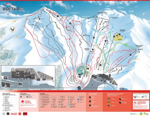 Plànol de pistes de l’estació d’esquí de Boí Taüll