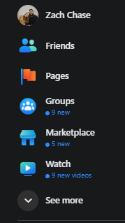 A screenshot of zach chase 's facebook business page