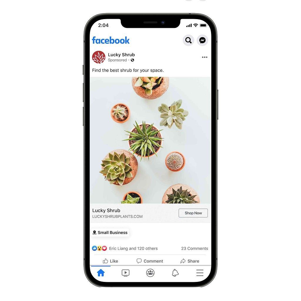 A cell phone with a facebook page open on it.