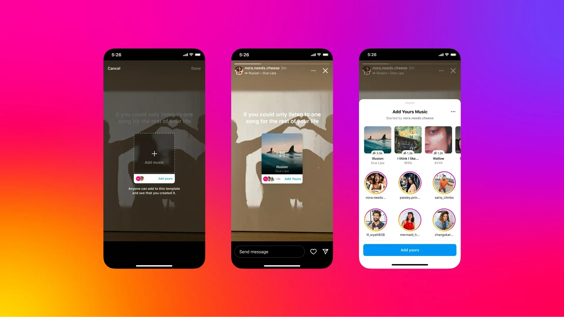 Three phones are sitting next to each other with instagram accounts growing on followers.