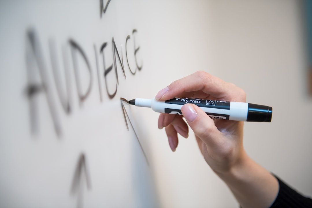 Hand writing audience on whiteboard for integrated marketing strategy