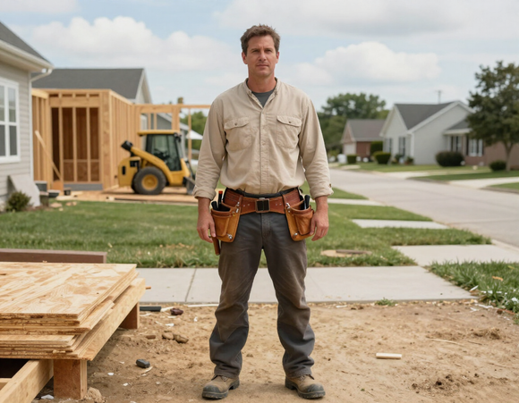 Terry Lester, founder of Construction Remodeling & Design, on a job site in Topeka, Kansas