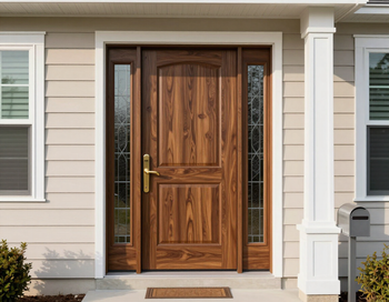 Updated stylish entry door on a Kansas home
