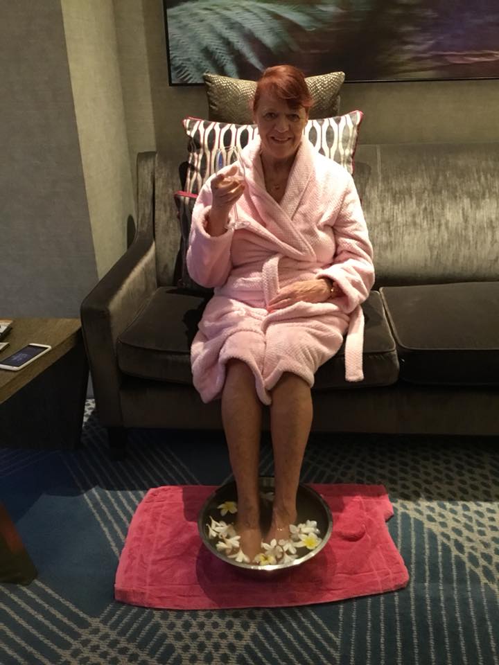A Customer Having Foot Spa — Beauty Therapy Gold Coast QLD