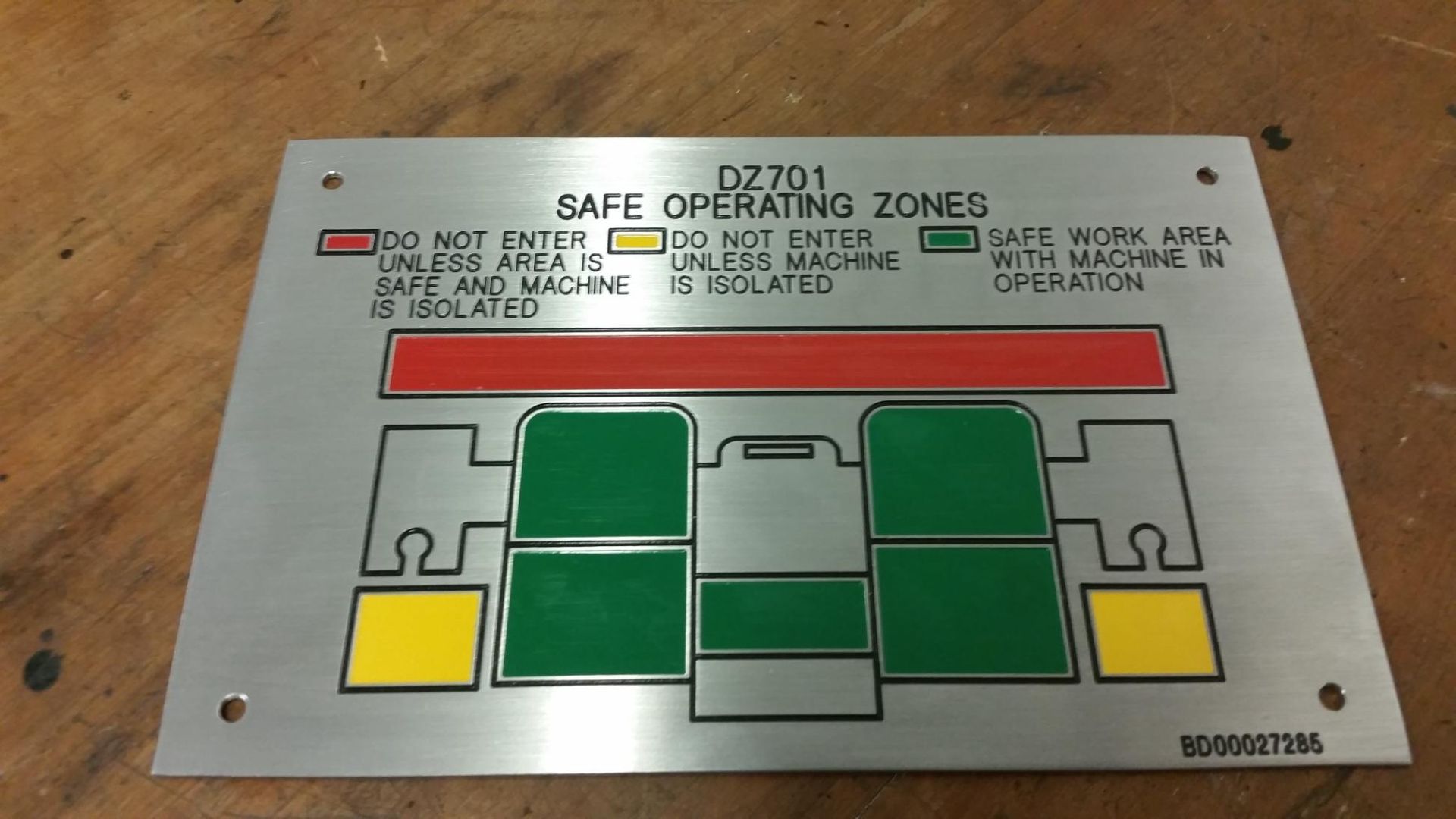 A Sign That Says Safe Operating Zones on It — Total Engraving In Sandgate, NSW