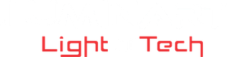 Logo rosso “Light Tech” su sfondo bianco.