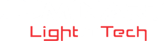 Logo rosso “Light Tech” su sfondo bianco.