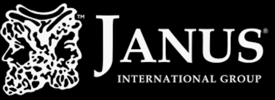 JANUS International Group logo in white on a black background