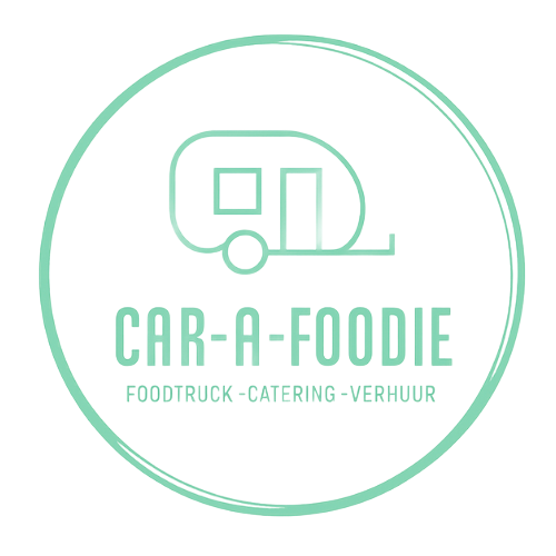 Logo with a teal-colored caravan icon inside a circle, text