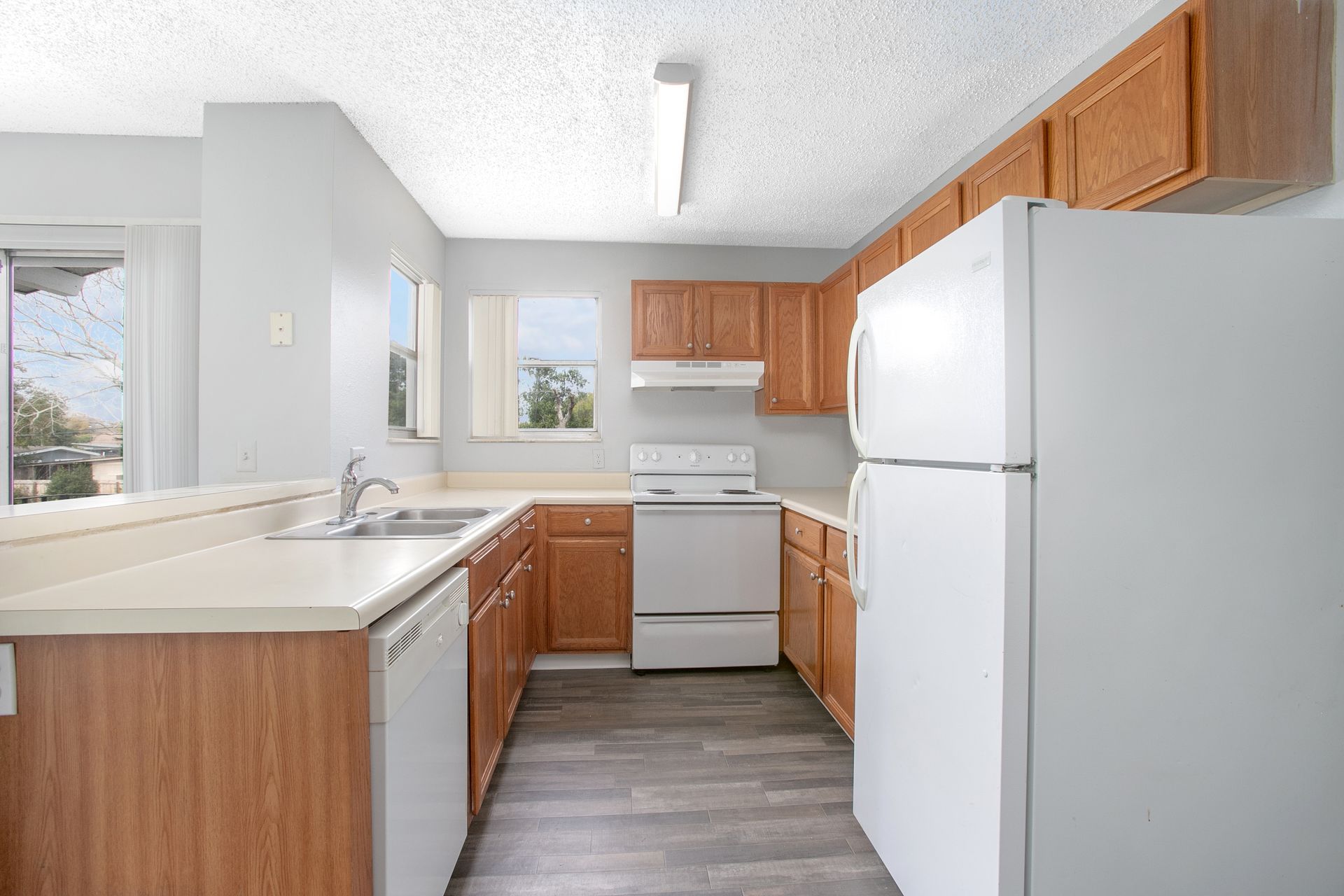 Modern photo of kitchen and kitchen island