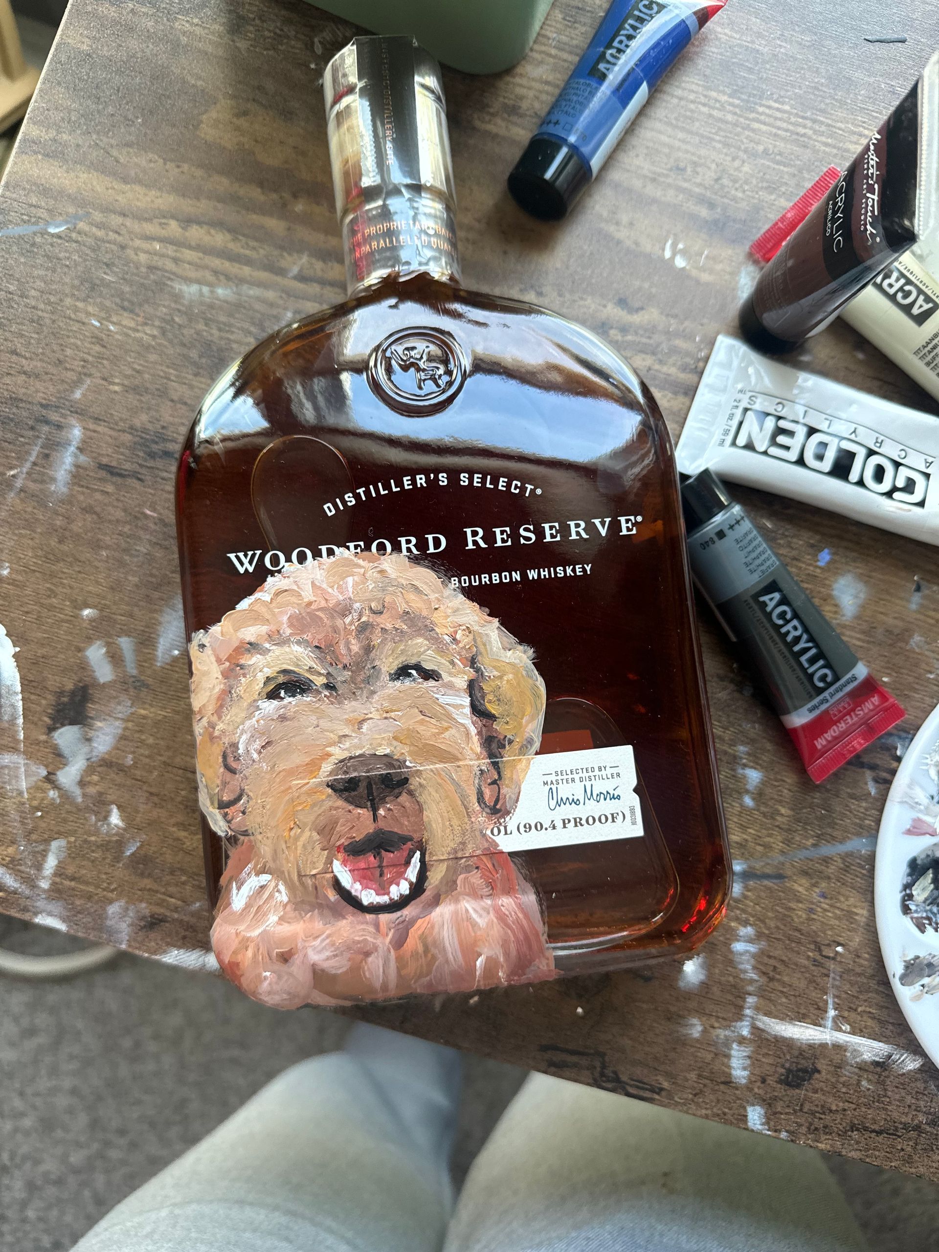 Pet Portrait on Bourbon Bottle