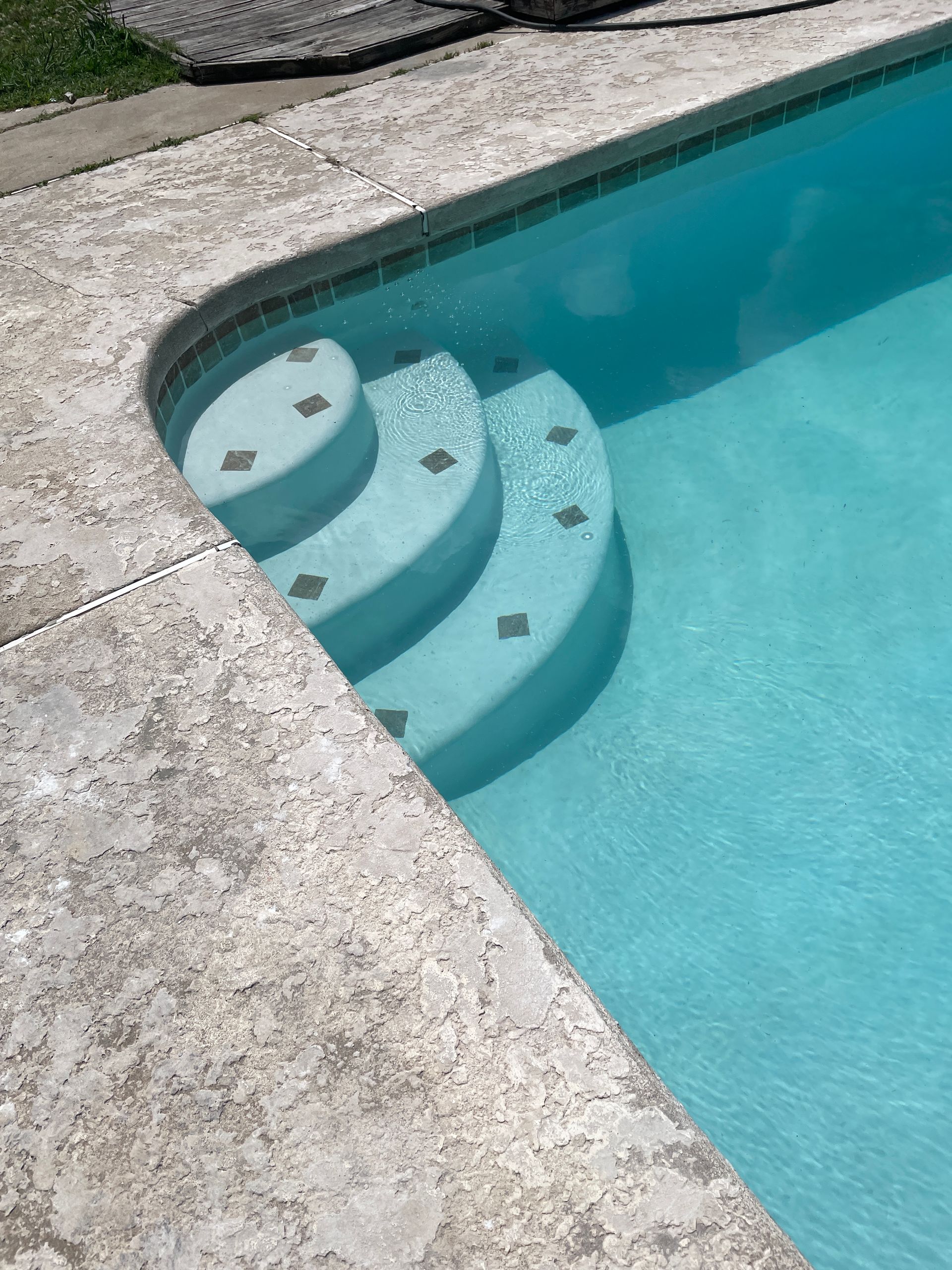 Tulsa Pool Remodel Replaster Retile with White Plaster