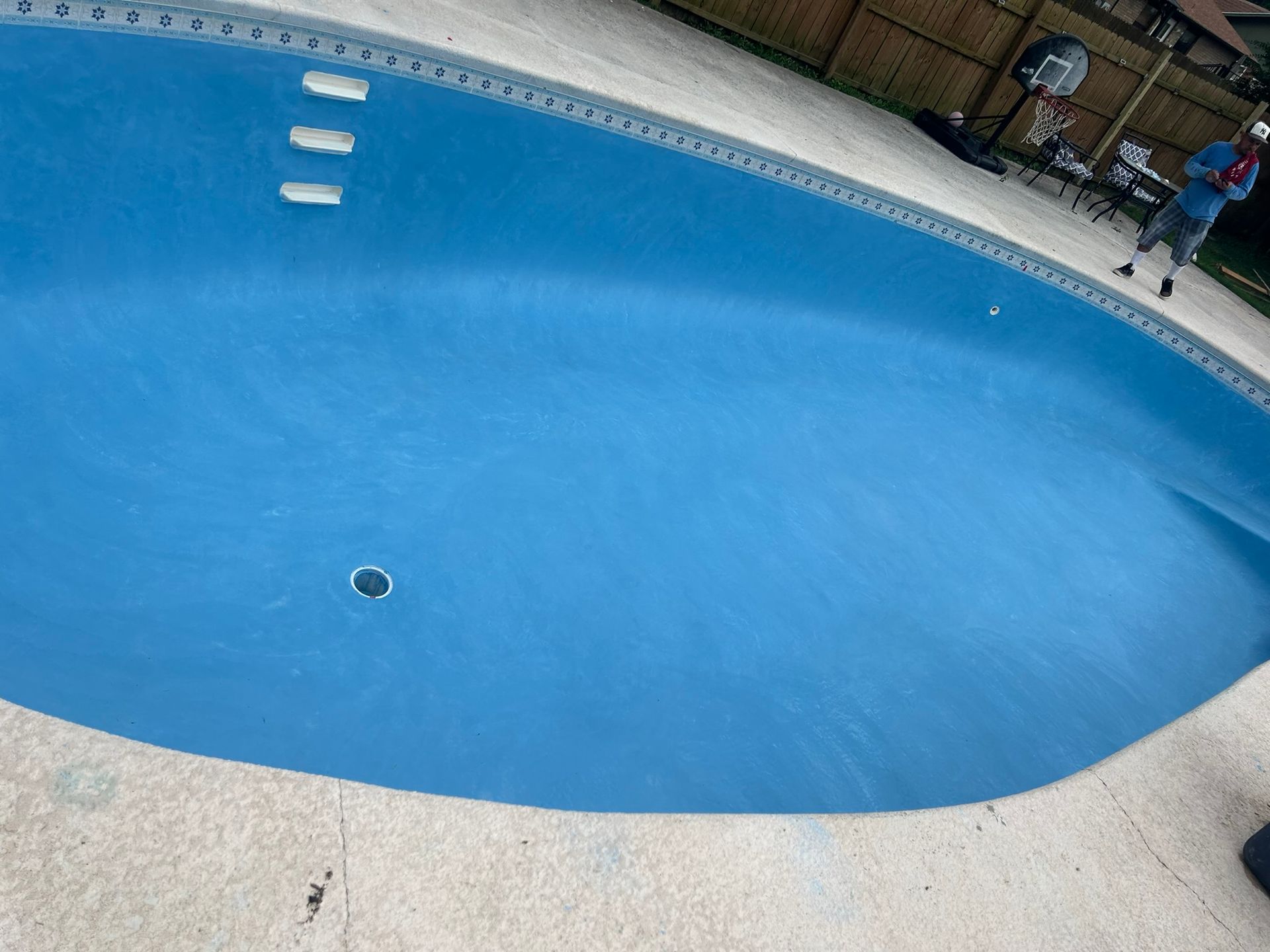 Tulsa Pool Remodel Replaster Resurface with Marquis Magic in Azure Blue | Design Tech Renovations