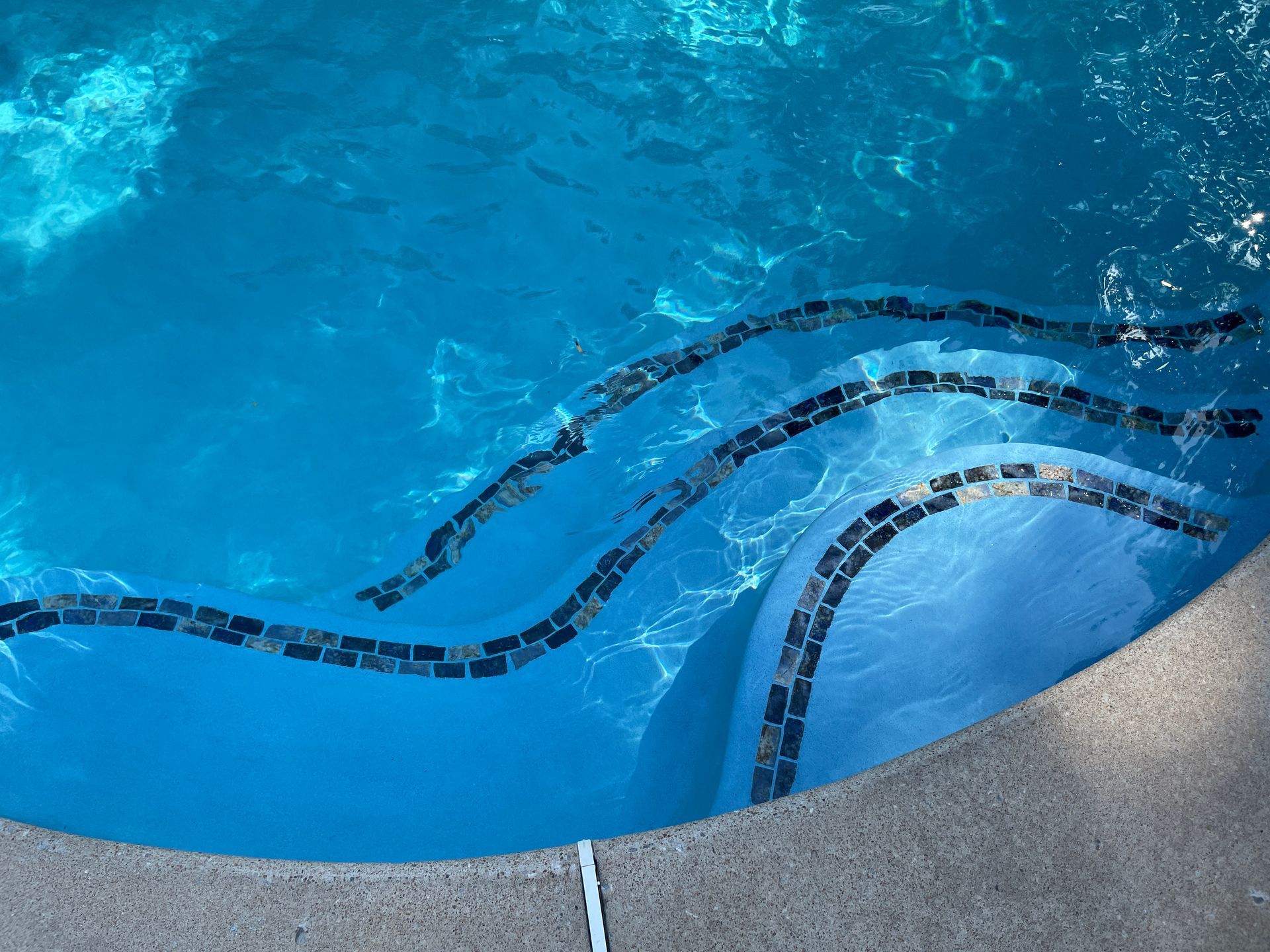 Broken Arrow Pool Remodel Replaster Retile with Marquis Magic in Azure Blue