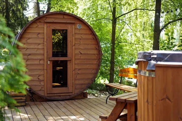 Outdoor sauna installation in Ogden UT creating a relaxing wellness space for residential backyards