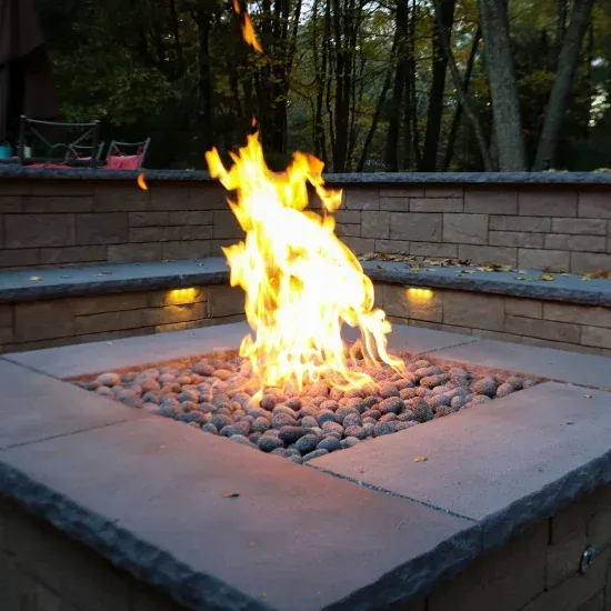 Paver fire pit installation in Ogden UT adding a stylish and functional feature to outdoor living spaces
