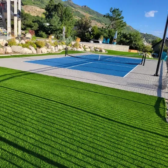 Residential tennis court installation in Ogden UT creating professional grade outdoor sports surfaces