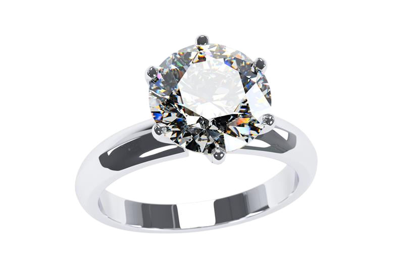 A yellow gold ring with a large diamond in the center