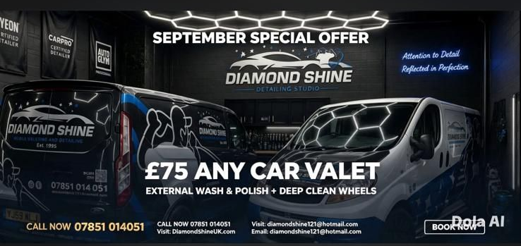 September Special Offer £75 any car valet