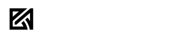 Black geometric logo resembling an arrow and square on a white background