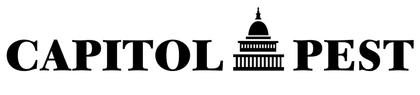Capitol Pest logo with a black Capitol building icon between the words “CAPITOL” and “PEST”