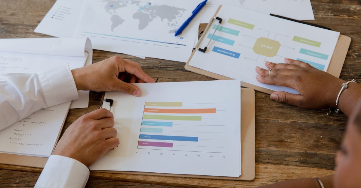 Consultants reviewing a sales funnel to measure marketing ROI across the revenue system