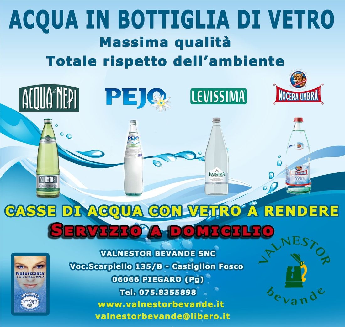 acqua in vetro a domicilio