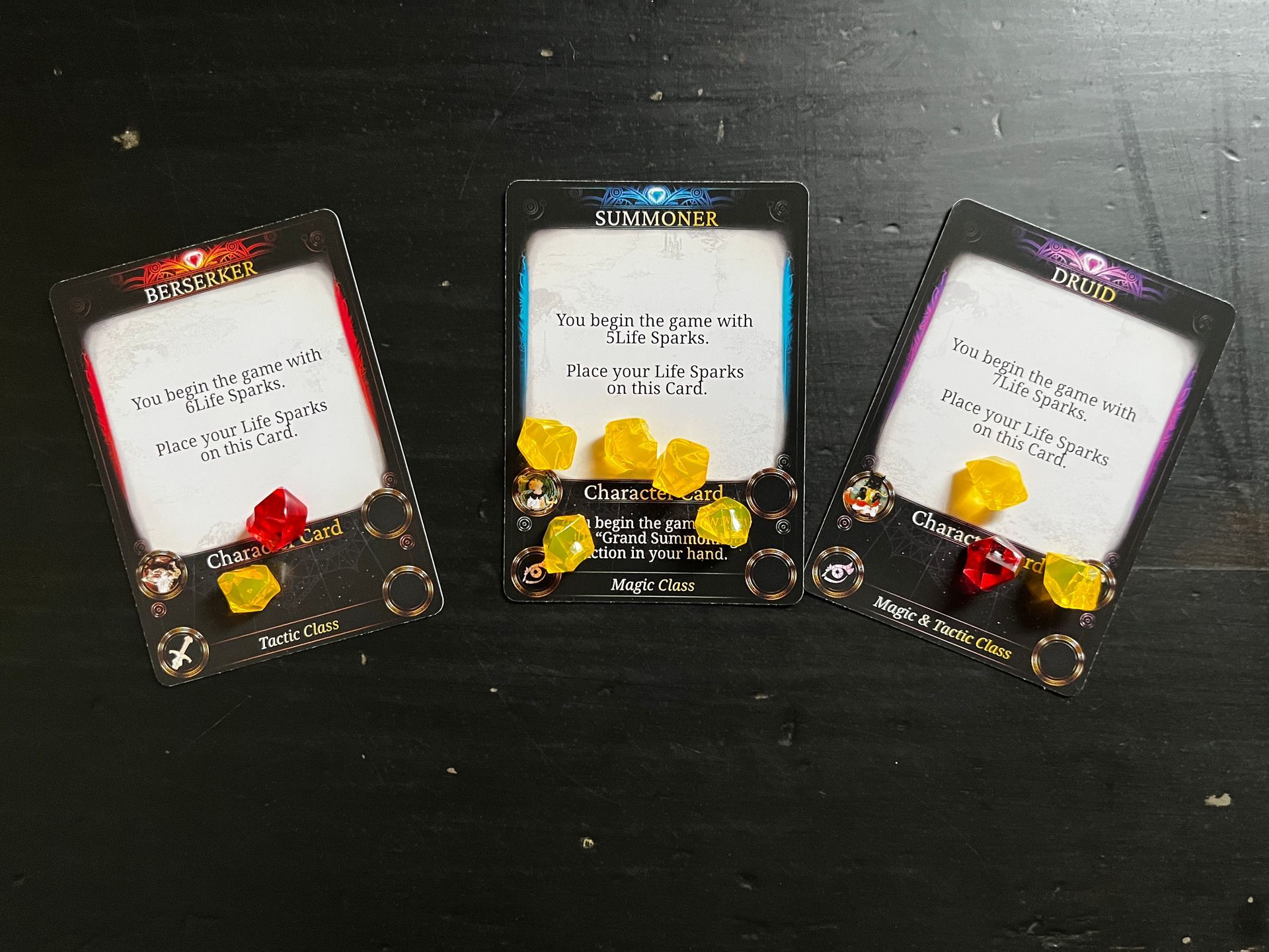 Character Cards with Life Sparks