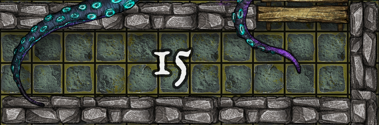 Dungeon A Day - Cragcoast Waterway Day 15 A dungeon scene with the word