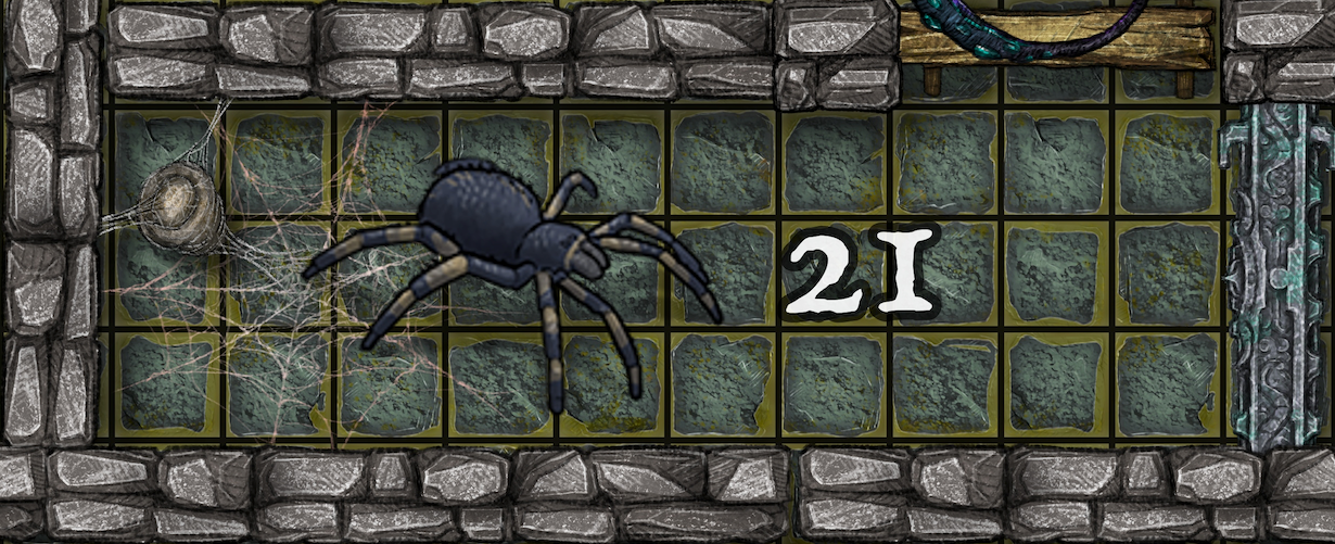 Dungeon A Day - Cragcoast Waterway Day 21 A spider and a number