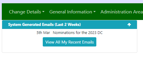 A screenshot of a website that says view all my recent emails
