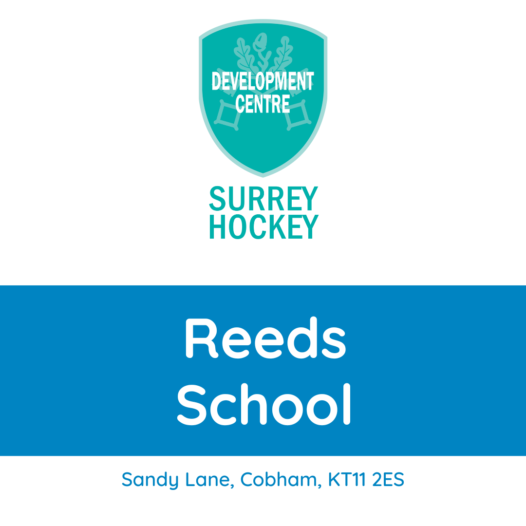 A logo for the surrey hockey reeds school